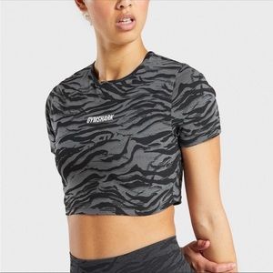 Gymshark animal graphic crop top, small